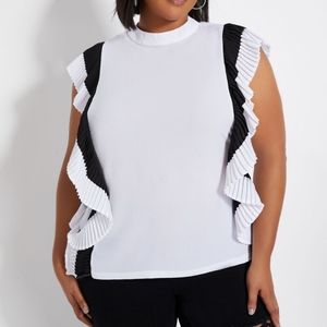 PLISSÉ COLORBLOCK BLOUSE